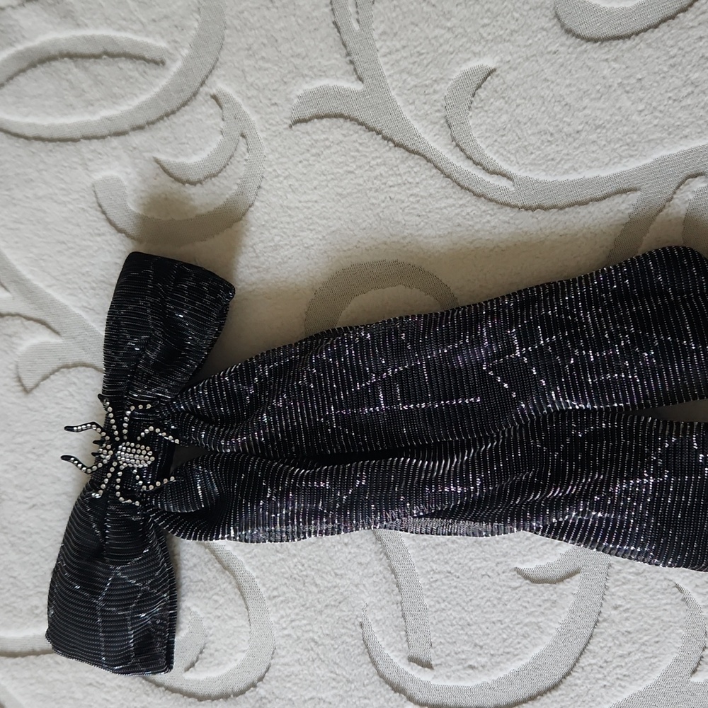 Black and Silver Bow Hair Clip